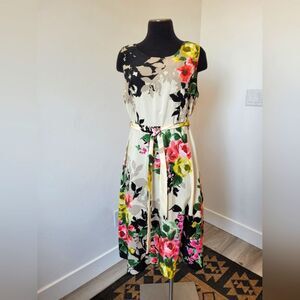 Vintage NorthStyle Floral A-Line Dress Modest Retro Pinup Classic Tea Party 12